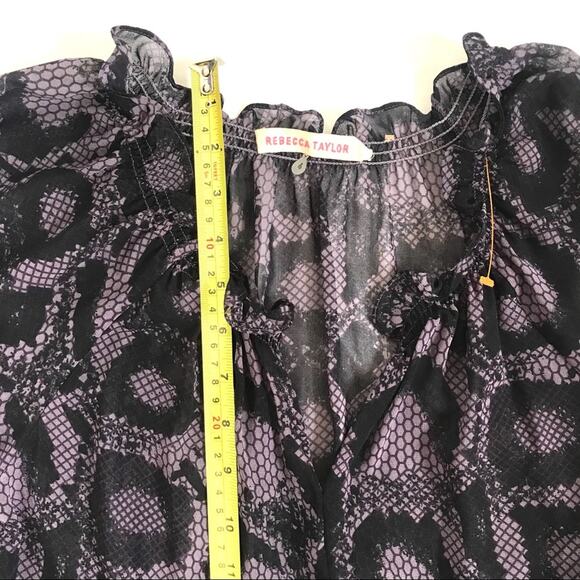 Rebecca Taylor Snake Skin Print Top Blouse - Picture 12 of 13